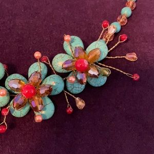 Unique Faux Turquoise Beaded Necklace